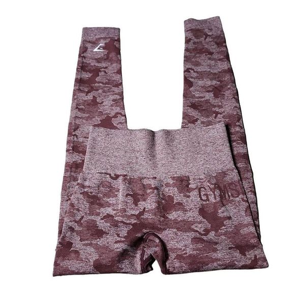 Gymshark pink adapt seamless camo butt scrunch leggings 24" - Picture 3 of 3
